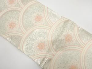 アンティーク　青海波に華紋・古典柄模様織出し袋帯（材料）